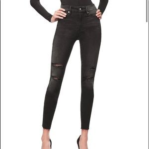 Good american good waist washed grey jeans size 4